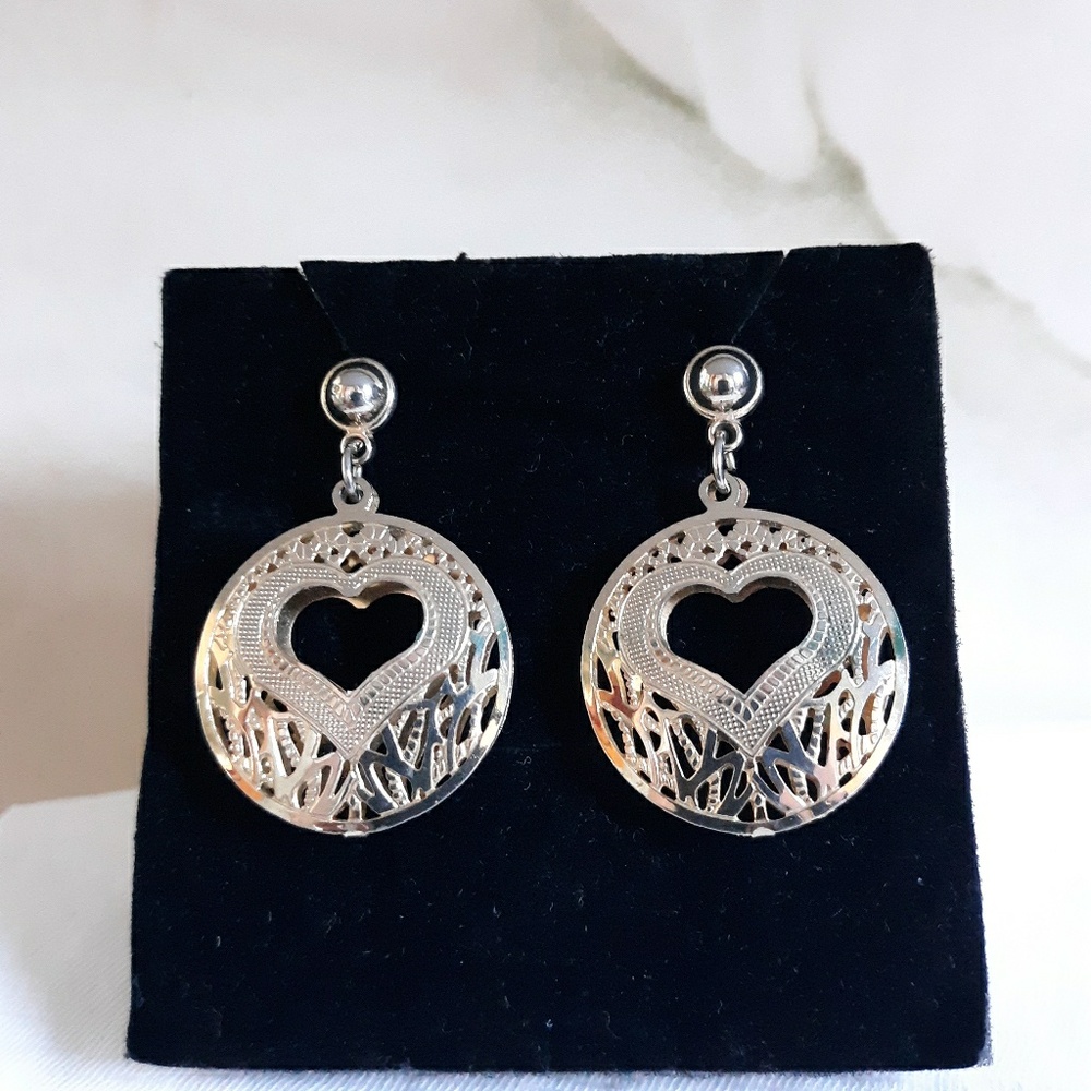 Filigree and Heart Earrings